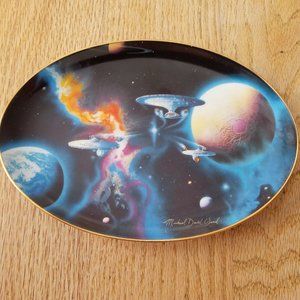 STAR TREK THE HAMILTON COLLECTION TO BOLDLY GO OVAL 8" X 6" PLATE #2357E